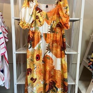 Orange + Yellow Floral Sundress Maxi